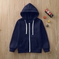 thumbnail image 4 of TOWED22 Unisex Boys Girls Fleece Jacket Lightweight Zip up Active Hoodie Hooded Sweatshirt Kids Spring Fall Jackets Coat,Dark Blue,7-8 Y, 4 of 5