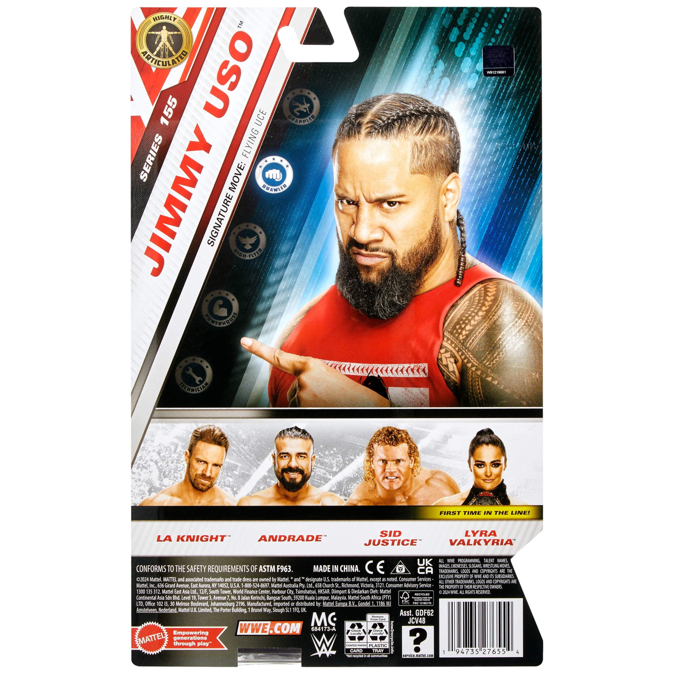 WWE Jimmy Uso Action Figure, Main Event #155, 6-inch collectible