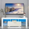 thumbnail image 2 of Sesslife White TV Stand for 55 inch TV, Modern High Glossy Television Stands with 16 Colors LED Light, TV Cabinet Console Table, Living Room TV Buffet Cabinet with Storage, 2 of 10