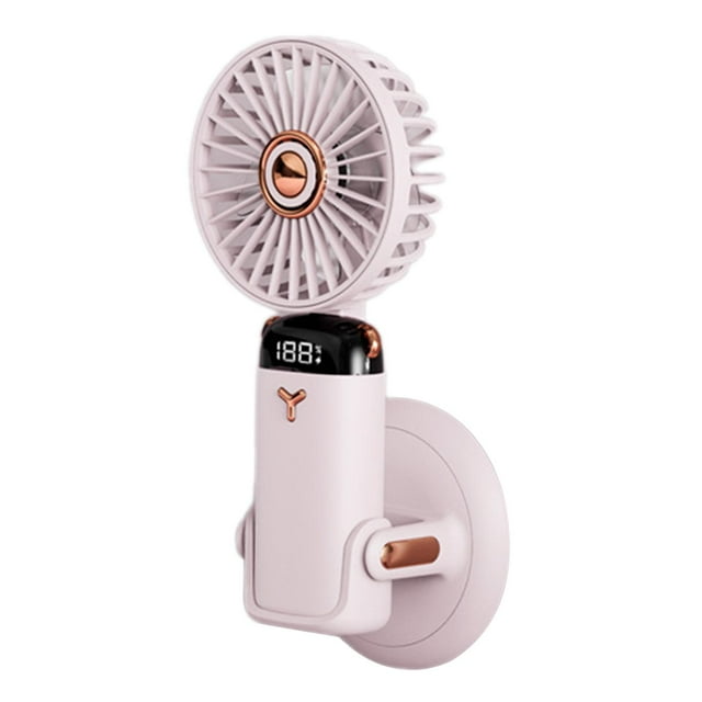 Mini ventilador portátil con pantalla digital, recargable, 10000 mAh, para mesa y maquillaje Rosa