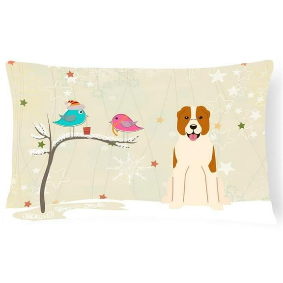Carolines Treasures BB2521PW1216 Christmas Presents between Friends Central Asian Shepherd Dog Canvas Fabric Decorative