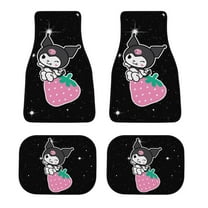 Kuromi Car Floor Mats 4PC Set Anti Skid Vehicle Floor Mat Car Carpet for Front Rear Seats Universal Auto Interior Accessories