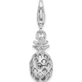 thumbnail image 4 of Sterling Silver Amore La Vita Rhodium-Plated Polished Pineapple Charm (37 X 8) Made In Thailand qcc598, 4 of 6