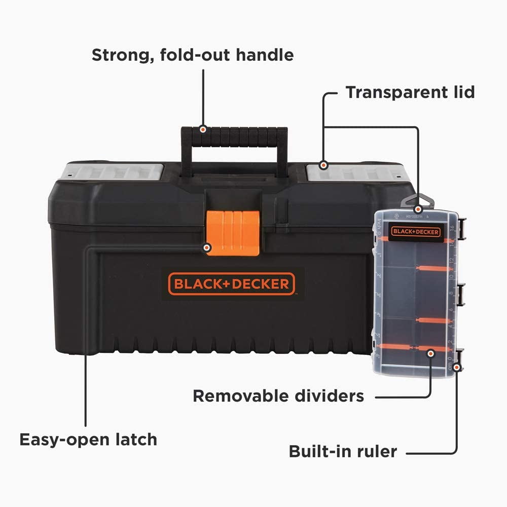 10-Compartment 16 in. Toolbox and Organizer