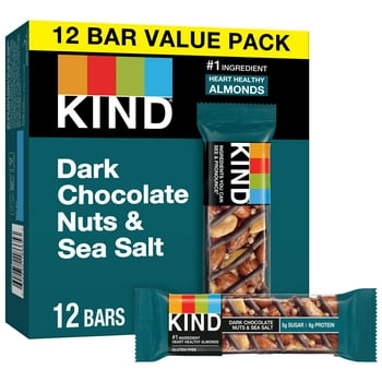 KIND Nut Bars, Dark Chocolate Nuts & Sea Salt, 1.4 oz, 12 Count