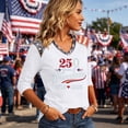 thumbnail image 4 of Trgacdwlo S-5XL 250th Anniversary USA Shirt Women We the People V Neck 3/4 Sleeve Patriotic Shirts for Women Independence Day 1776-2026 4th of July Outfits for Women, 4 of 5