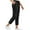 Black, variant on qucoqpe Women's Quickly-Dry Sports Pants Classic Cozy Elastic Drawstring Waist with Zippered Pockets Straight-Leg Pants Solid Color Stretch Athletic Joggers
