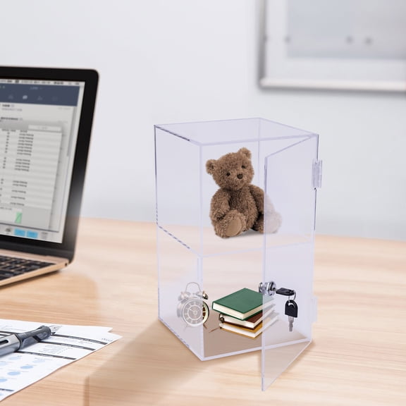 Acrylic Display Case, Dustproof Countertop Desktop Showcase for Collection Bricks Blocks Toys Models Minifigures Building, Clear (7.87*7.87*13.78in)