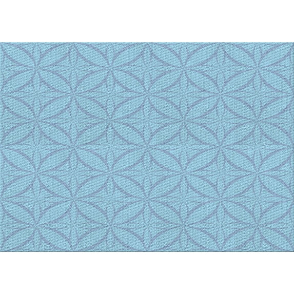 Ahgly Company Machine Washable Indoor Rectangle Transitional Iceberg Blue Area Rugs, 7' x 9'