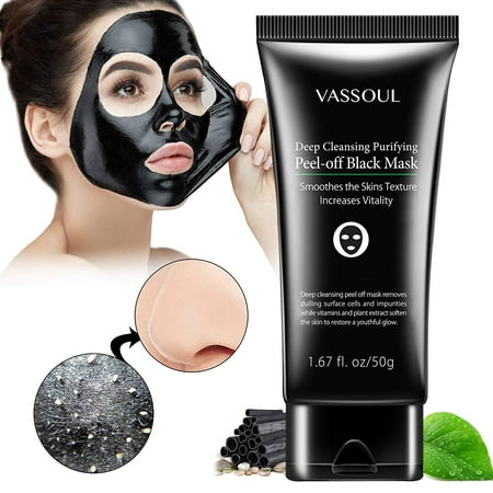 Vassoul Deep Cleansing Purifying Peel-Off Black Mask, Blackhead Remover Mask, Face Mask, Blackhead