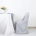 thumbnail image 5 of BalsaCircle Silver Solid Polyester Folding Flat Chair Cover Slipcover Party Wedding, 5 of 8