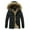 Black, variant on Herrnalise Men's faux fur CollarHooded Solid Casual Mid Length Thickening Keep Warm Zipper Pocket Jacket Coats M-5XL Khaki