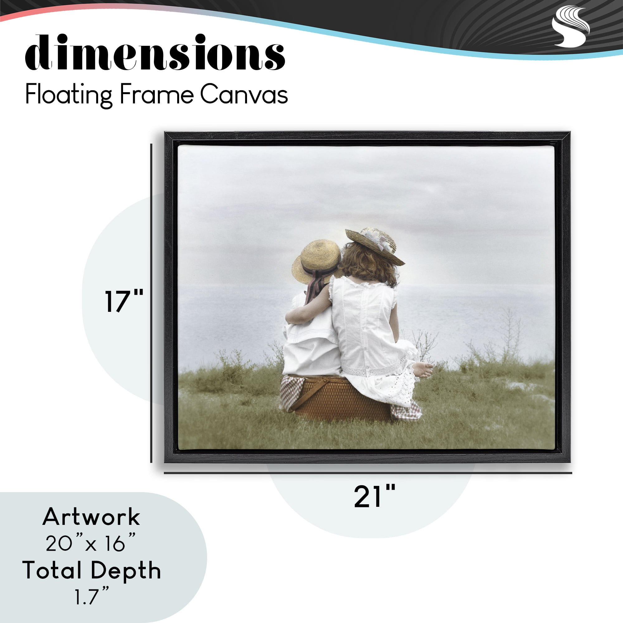 Stupell Industries Friends By The Ocean Black Framed Floater Canvas Wall Art, design by Kendra Dew