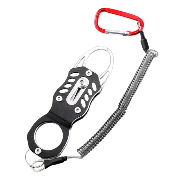 Pinza para labios, soporte para peces, accesorios multifunción, resistente, de acero inoxidable, herramienta de pesca de fácil uso, alicates de pesca, negro
