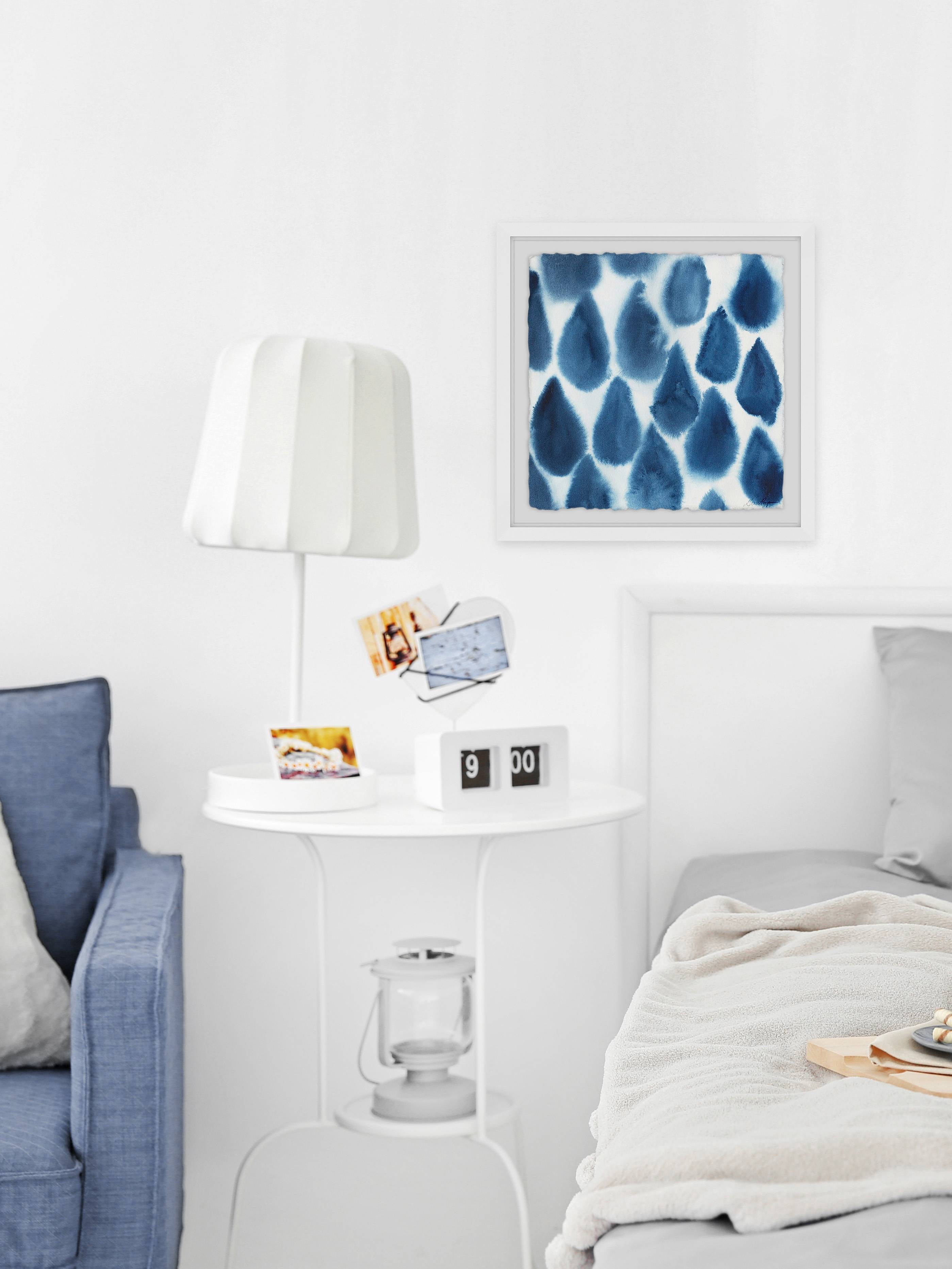 Indigo Bleed III Framed Painting Print