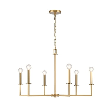 Elk Home 30-Inch Wide Dunne Chandelier, Transitional, Lacquered Brass