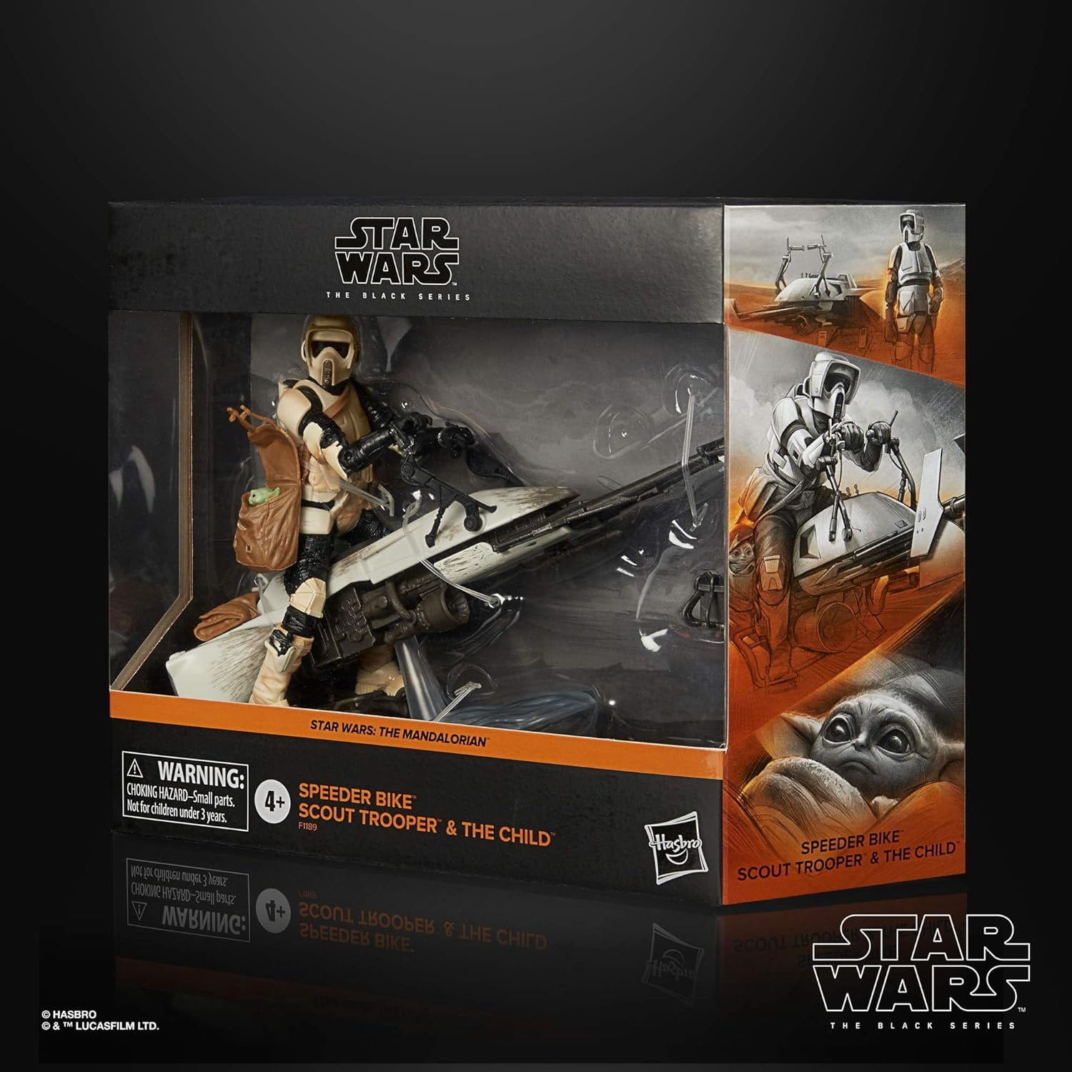 STAR WARS BLACK SERIES SPEEDER BIKER SCOUT TROOPER & THE CHILD
