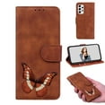 thumbnail image 2 of ELEHOLD Leather Wallet Case for Samsung Galaxy A33 5G,Butterfly Pattern with Card Slots Kickstand Magnetic Clasp Shockproof Protective Case,Brown, 2 of 7