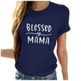thumbnail image 2 of ALLLIST Blue Womens Tops Crew Neck Short Sleeve Quotes Casual T-Shirts Printed Womens Shirts Under $5, 2 of 5