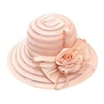 thumbnail image 2 of AirLoni Dress Hats For Women UV Protection Wide Brim Mesh Dome Sun Hat Floral Decor Church Wedding Beach Outdoor Hat Khaki,One Size, 2 of 3