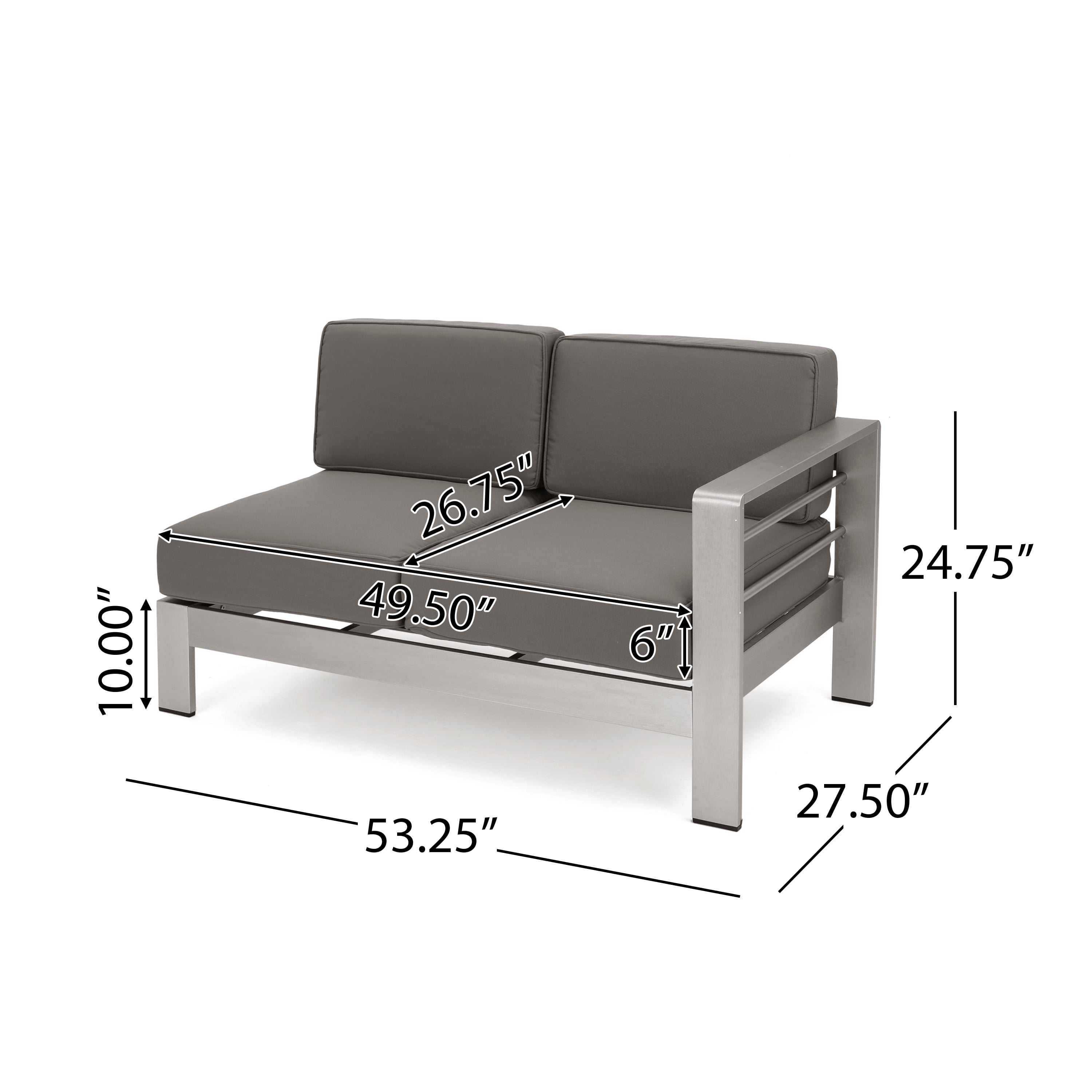 Outdoor V Shaped Sofa Set with Fire Table, Khaki, Light Gray