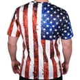 thumbnail image 2 of Men's Crew neck Sublimation American Flag Print T-Shirt Available in 5 Sizes, 2 of 2