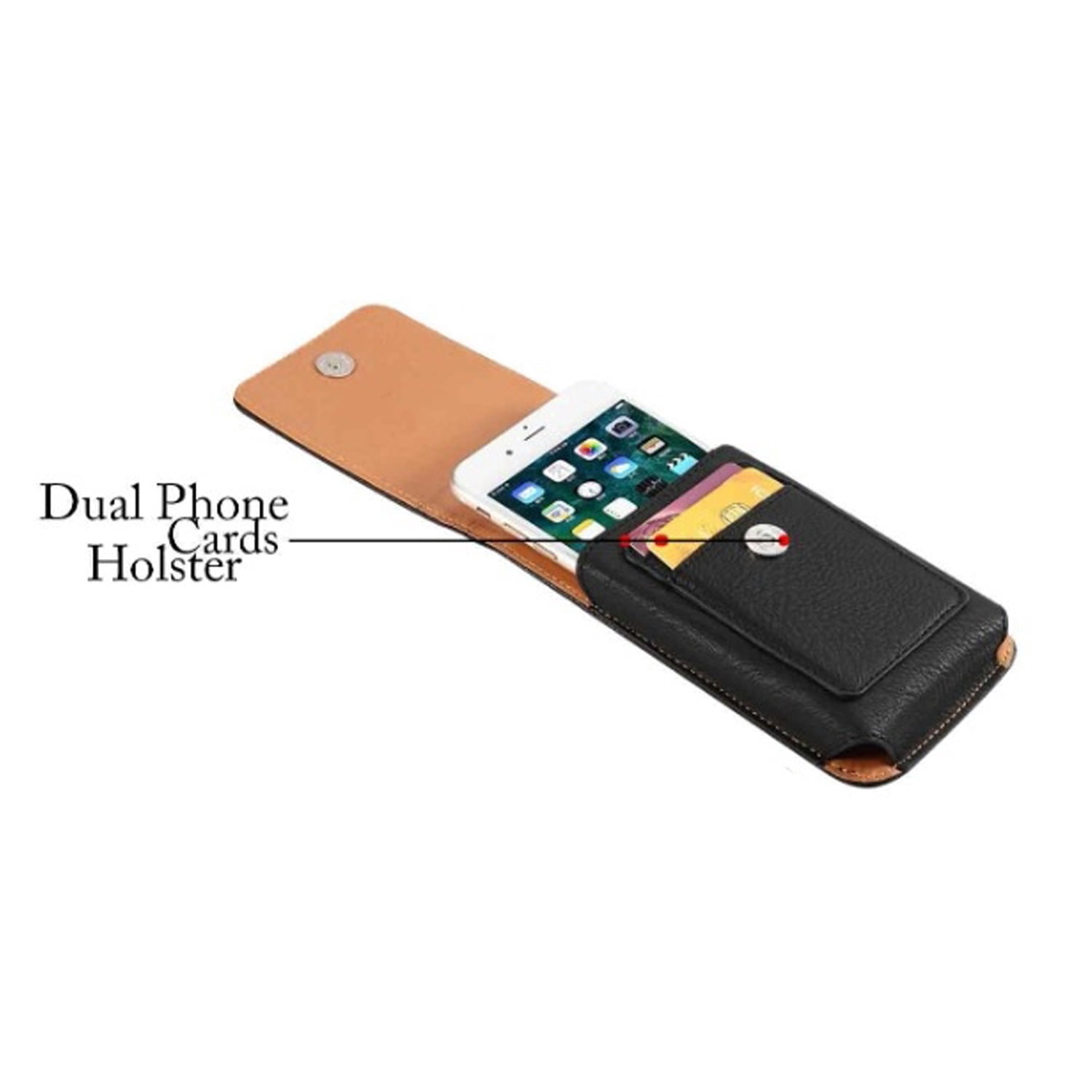 Durable EVO 6.9" Vertical Leather Pouch - Black