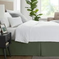 thumbnail image 3 of Olive Green Bed Skirt Queen Size - Queen Bed Skirt 14 Inch Drop - Brushed Microfiber Bed Skirts - Hotel Quality Pleated Bed Skirt - Shrinkage & Fade, 3 of 8