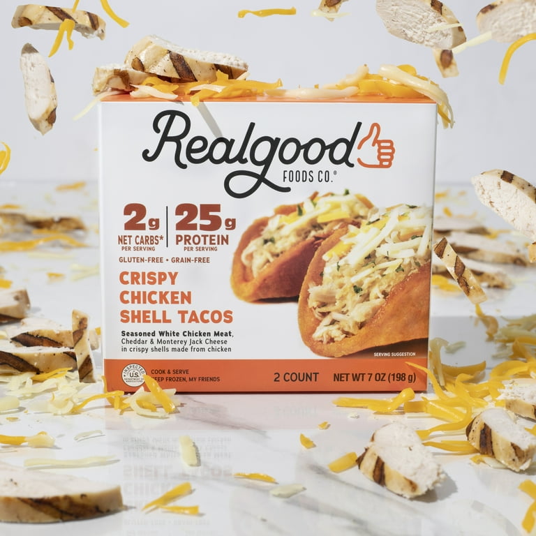 Realgood Foods Co. Chicken Shell Beef Taco, 7 oz (Frozen), Gluten-Free