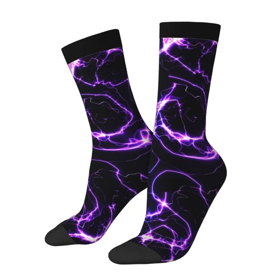 Rateoe Galaxy Lightning for Women Casual Calf Socks - Cute Crew Socks - Thin Soft Above Ankle Socks Size 5-11