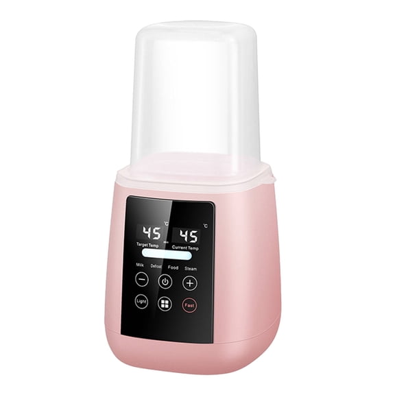 CURYMAY 6-in-1 Bottle Warmer and Sterilizer, Portable Baby Food Heater with Fast Heating, Adjustable Temp, Quiet Night Feeding, 110V, Pink