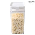 thumbnail image 1 of Tanque de alimentos sellado de plástico transparente Caja de almacenamiento de mantenimiento fresco a prueba de humedad Recipiente de tarro de cereales para refrigerios, Blanco, L Advancent HA000760-09B, 1 of 7