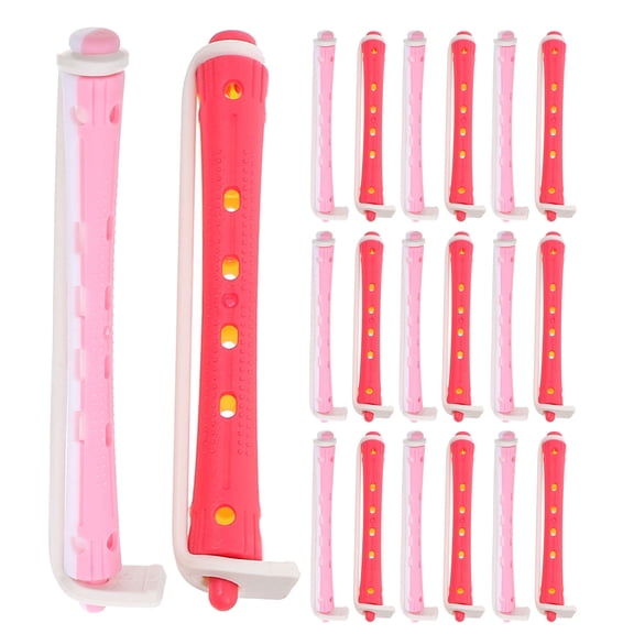 OFFIGAM 24Pcs Dual Color Plastic Hair Perm Rods No Heat Rollers for Curl Definition and Styling