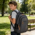 thumbnail image 4 of Large Capacity Solid Color Backpack for Students, Fashion Waterproof School Bag with Padded Straps, Durable Lightweight Bookbag for Daily Campus Commute, Perfect Back to School Gift, 4 of 5