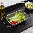 thumbnail image 4 of Over the Sink Colander, Expandable Baskets with Fine Mesh Strainer Handle Stainless Steel Rectangle Kitchen Colanders for Strain Drain Rinse Fruits Vegetables Pasta New Home Essentials, 4 of 4