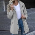 thumbnail image 2 of Zeliretfy Womens Long Waterproof Rain Jacket Windproof With Hood For Outdoor Hiking Travel Casual Wear Lightweight Rain Coat Trench Style Outerwear Coat, 2 of 10