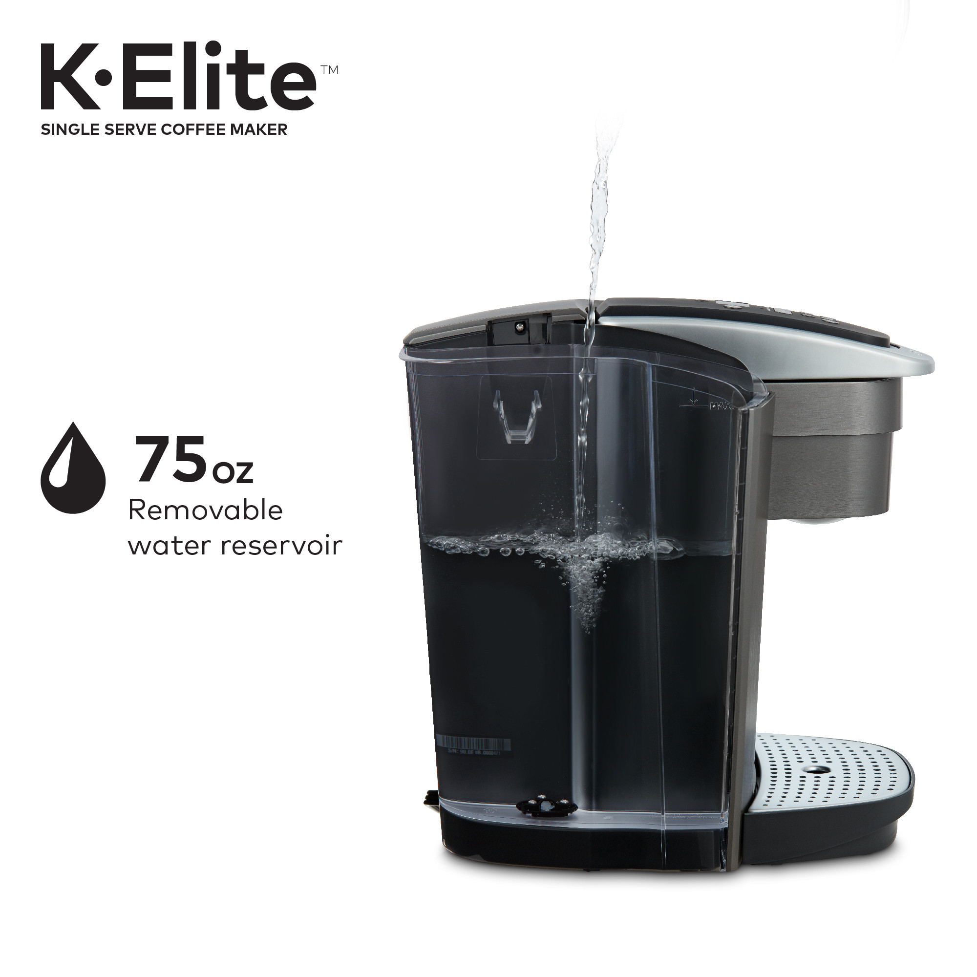 Keurig K-Elite Single-Serve K-Cup Pod Coffee Maker, Brushed Slate - image 10 of 16