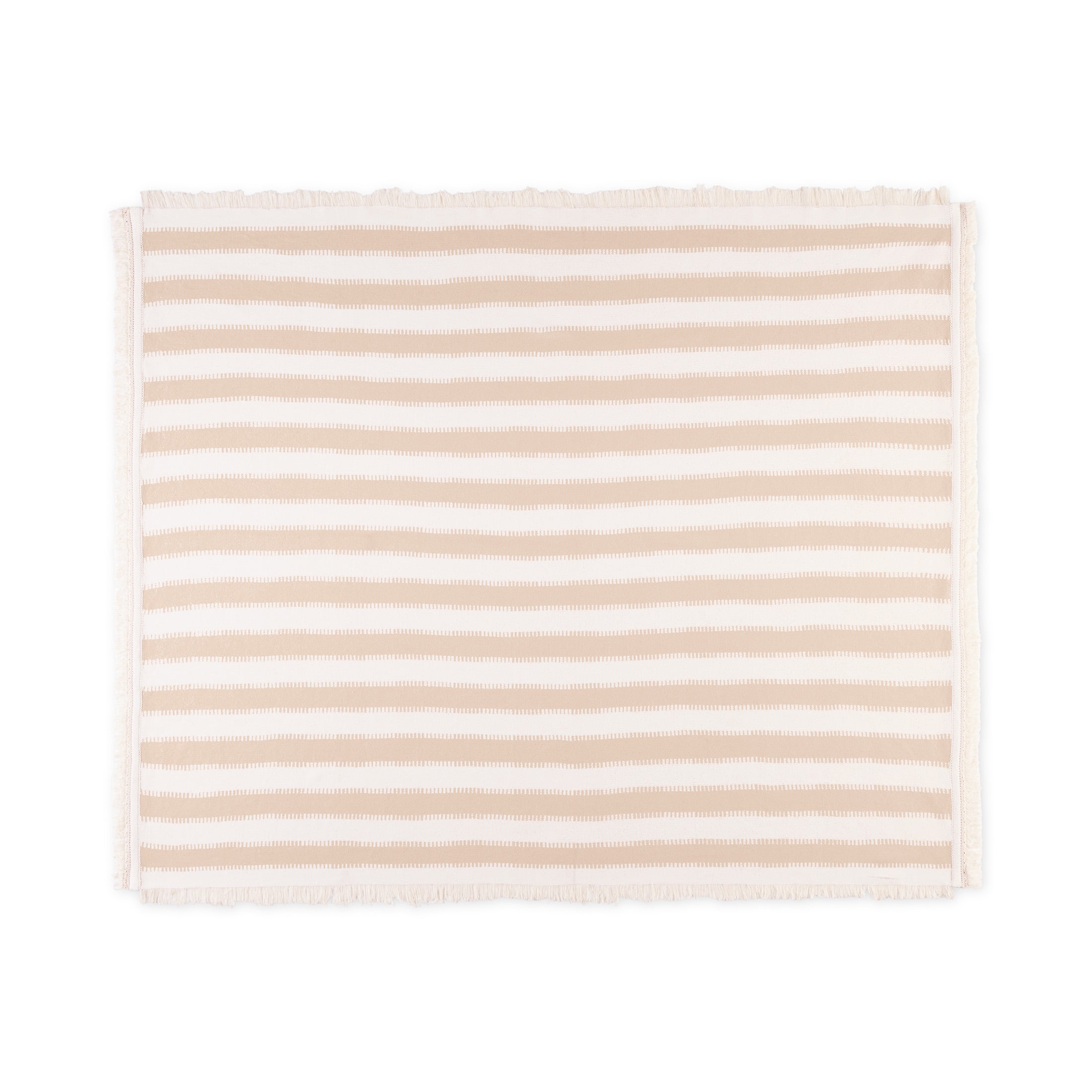 Mainstays by Becky G. & Alejandra Tapestry Knit Throw, Beige Stripe, 50" x 60"