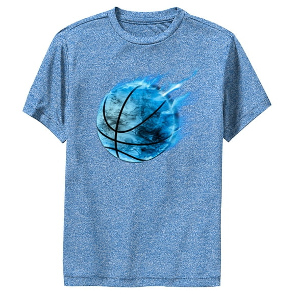 Boy's Lost Gods Basketball Flames Performance Graphic Tee Royal Blue Heather Medium
