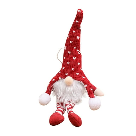 

AIMAOMI Christmas Decorations Christmas Crocheted Long Legged Forest Old Man Doll With Lights Doll Pendant H