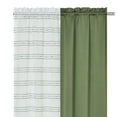 thumbnail image 4 of PowerSellerUSA Tribeca 4 Piece Rod Pocket Window Curtain with Sheer Monochromatic Embroidered Panels, Polyester Solid Room Darkening Drapes Farmhouse Decor for Bedroom & Living Room 26" x 84", Green, 4 of 5