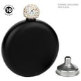 thumbnail image 3 of Koyal Wholesale Matte Black Round Flasks with Rhinestone Lid for Bridesmaid, 10-Pack, 3 of 5