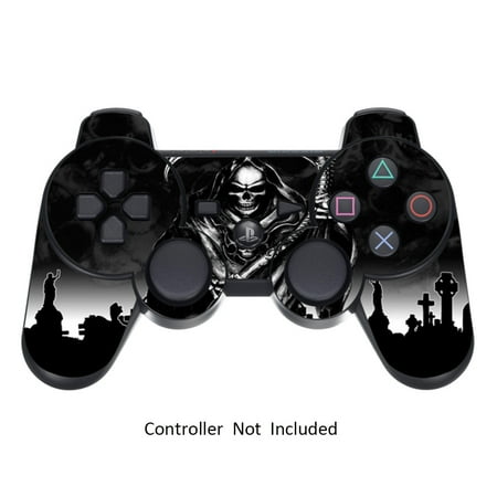 Ps3 Controller Skin - Skin Stickers for Playstation 3 Controller - Vinyl Sticker for DualShock 3 Wireless Game PS3 Sixaxis Controllers - Protectors Sticker Controller Decal Reaper Black