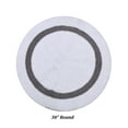 thumbnail image 3 of Better Trends 30'' Round Shape Bathroom Rug with Reversible Backing 100% Cotton Water Absorbent, Machine Washable Hotel Collection - White/Gray, 3 of 5