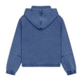 thumbnail image 3 of MexChoioe Hoodie Denim Jacket for Womens Drawstring Vintage Denim Fabric Hoodies Full Zip Long Sleeve Hooded Jean Coat with Pockets, 3 of 7