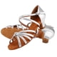 thumbnail image 1 of Zapatos de baile latino suaves y cómodos para niñas, color plateado, talla 34, 1 of 14