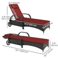 thumbnail image 3 of Outsunny Rattan Chaise Lounge Chair with Headrest and Adjustable Backrest, 3 of 10