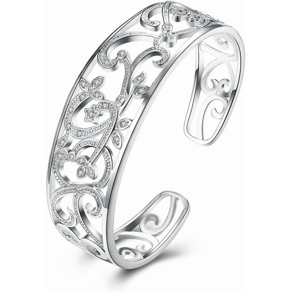 Women's Silver Bracelets Handmade Bracelets 925 Sterling Silver Bangle Bracelet Stackable Bangles for Women