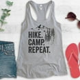 thumbnail image 2 of Hike Camp Repeat Tank Top, Ladies Racerback Tank Top, Hike Tank, Hiking Tank, Camping Tank, Camper Tank, Heather Gray, Large, 2 of 3