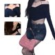 thumbnail image 2 of Top de manga larga Cuello de algodón de moda Suéter con cuello halter Top negro con cadena para mujeres Niñas Negro Talla única para alrededor de 88?121 lb, 2 of 8